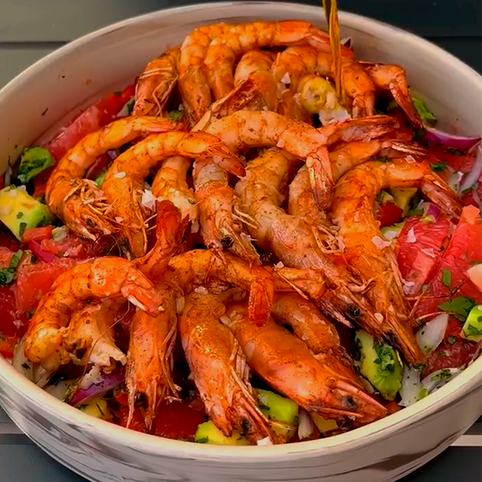 Ensalada de Langostinos al Barril: fresca, cítrica y llena de sabor