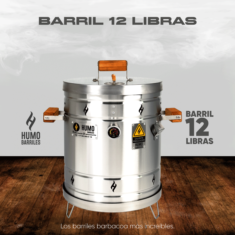 BARRIL ASADOR 12 LIBRAS + ACCESORIOS (Parrilla abatible – Carbonera – Haladores – Ganchos – Cenicero)