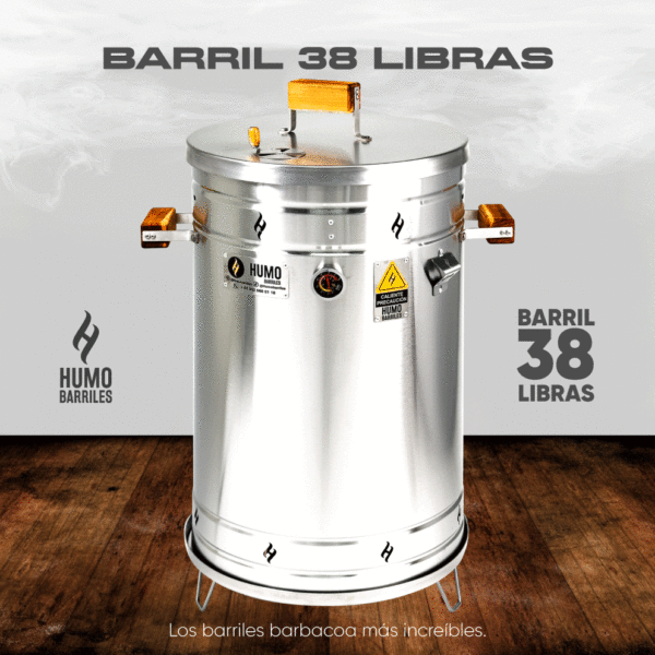 BARRIL ASADOR 38 LIBRAS + ACCESORIOS (Parrilla abatible - Carbonera - Haladores - Ganchos - Cenicero)