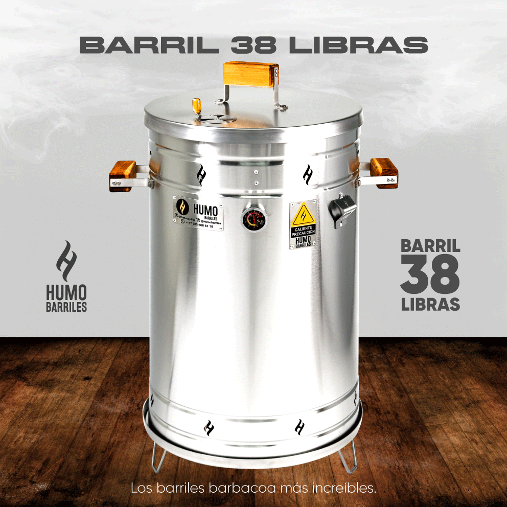 BARRIL ASADOR 38 LIBRAS + ACCESORIOS (Parrilla abatible – Carbonera – Haladores – Ganchos – Cenicero)